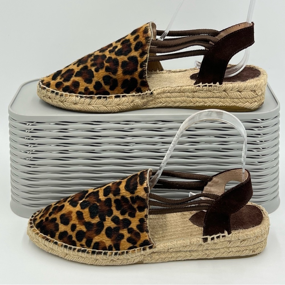 Picon Leopard Print Espadrille Sandals Size 6 Picon Calf Hair Sandals Animal
